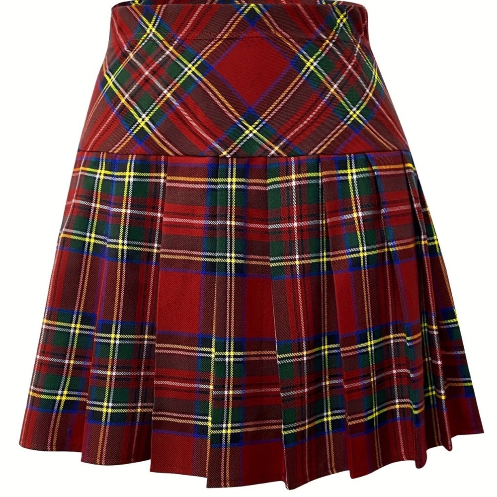 Plaid Tartan Skirt - Red and Green